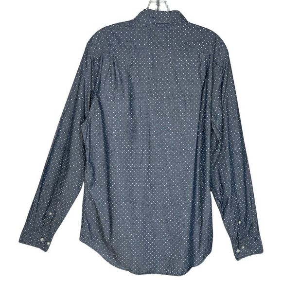 Bonobos Shirt Men Medium Long Gray White Polka Dot Office Career Casual Preppy - Picture 2 of 8